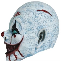 Blodig leende clown mask i latex