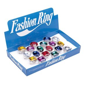 Jumbo ring med stor plaststen