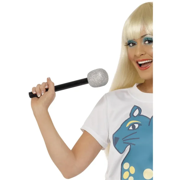 Mikrofon med s�lvglitter