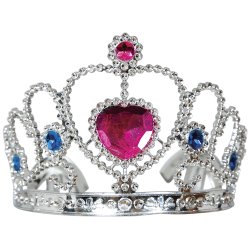 Tiara s�lv b�rn - Pink hjerte