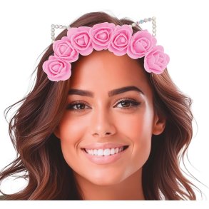 Katt�ron diadem med blommor