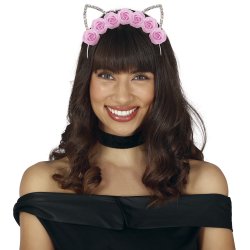 Katt�ron diadem med blommor