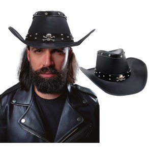 Sort Cowboyhat med Kranie