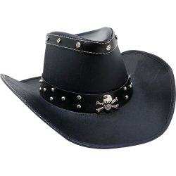 Sort Cowboyhat med Kranie