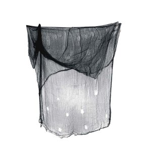 Dekorations stof i sort - 200x500cm