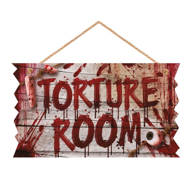 Halloween skilt - Torture Room