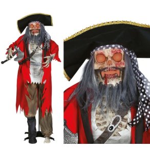 Halloween Pirat Skelet med lys, lyd og bevgelser - 190 cm