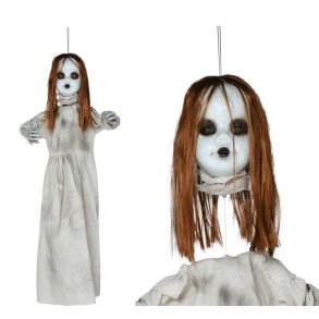 Halloween Pige vedhng snk hovedet med lys og lyd 