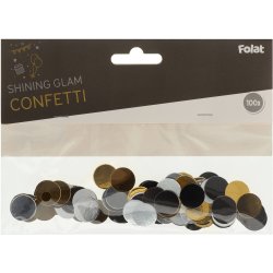 Konfetti Glam - sort/s�lv/guld