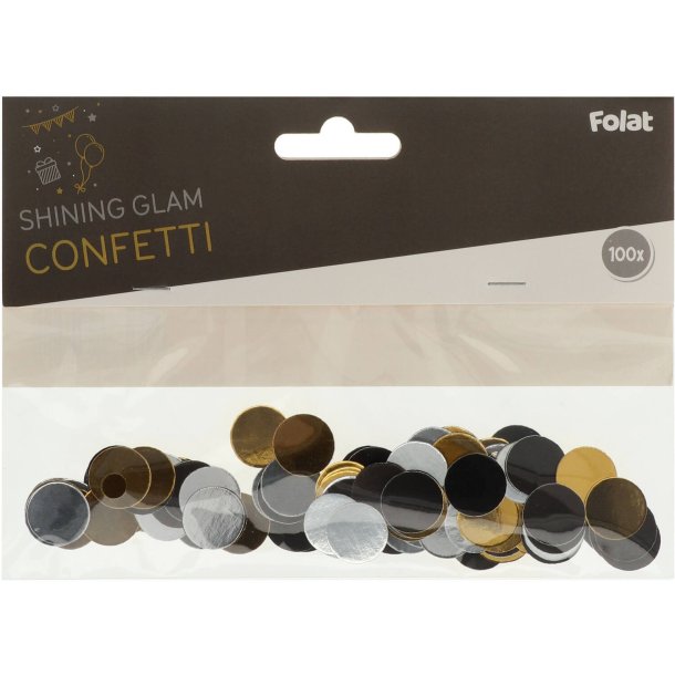 Konfetti Glam - sort/s�lv/guld