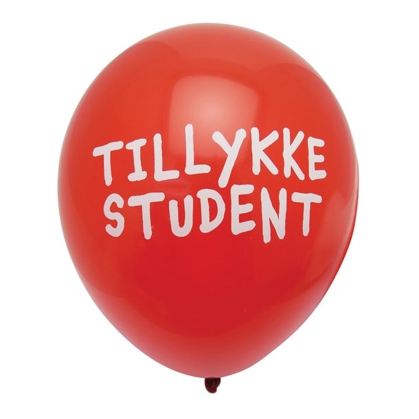 Ballong TILLYKKE STUDENT, RD 10 stk