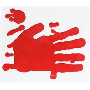 Blodig hndaftryk i gel