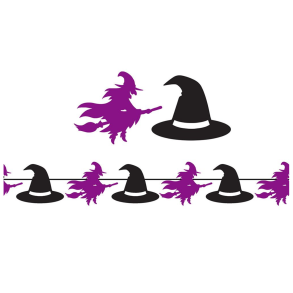 Guirlande med Heksehat - Flyvende heks