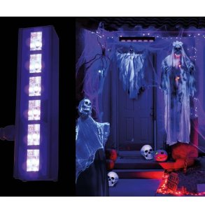 6 led uv lys til halloween - sort - indendrs 