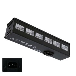 6 led uv lys til halloween - sort - indendrs 