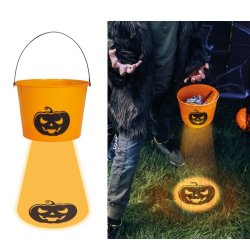Halloween orange hink med ljus