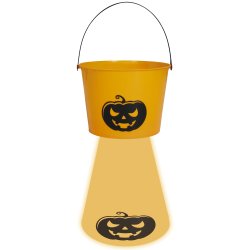Halloween orange hink med ljus