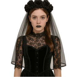 H�rb�jle med sl�r og roser - Sort