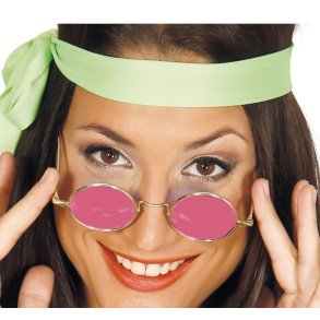 Hippiebriller med lyser�de glas
