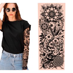 Tatueringshylsa - black flowers