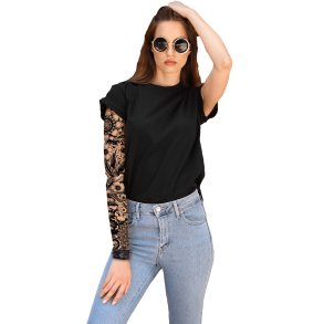 Tatueringshylsa - black flowers