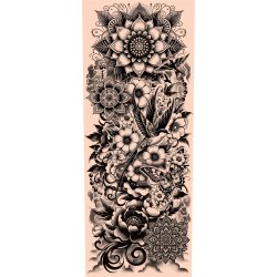 Tatueringshylsa - black flowers