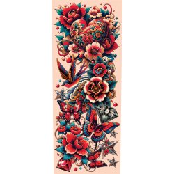 Tatueringshylsa - roses and butterflies