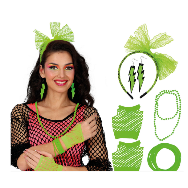 80-talsset 5 delar - Neongr�n