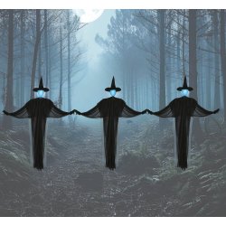 3 Sorte Hekse med Lys 160 cm