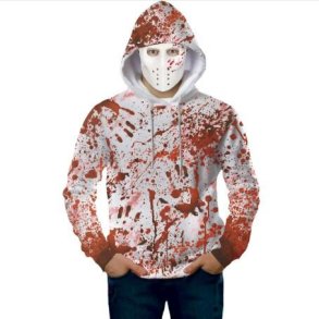 Blodig Hoodie med maske - Voksen