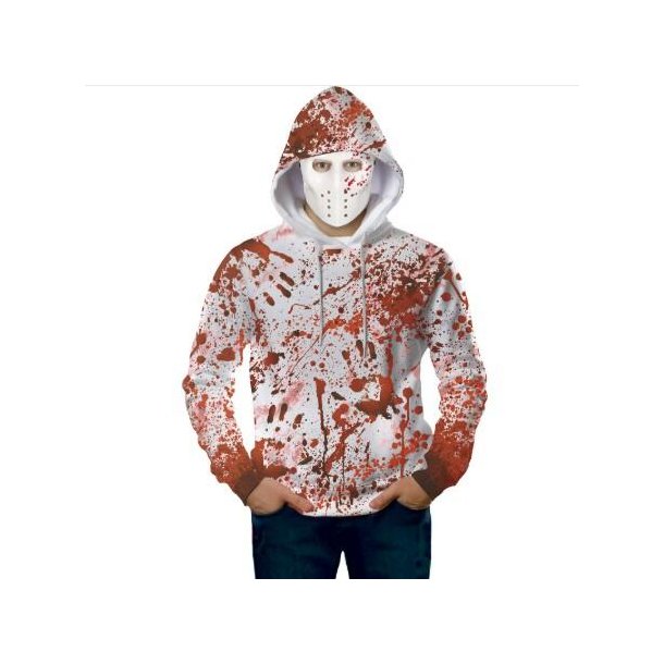 Blodig Hoodie med maske - Voksen
