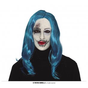 Latex Maske - Blue Hair