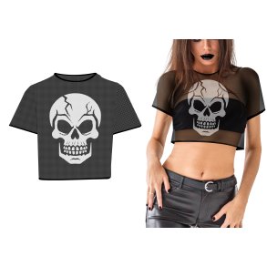 Crop Top T-shirt med D�dskalle