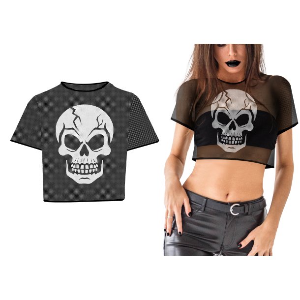 Crop Top T-shirt med D�dskalle