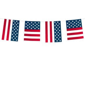 USA flag guirlande i plast, 10 mtr