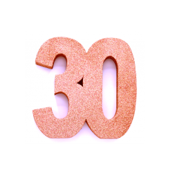 30 siffran stor i rosaguld