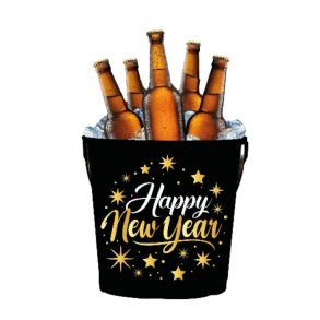 Happy new year metal spand - 19x23cm