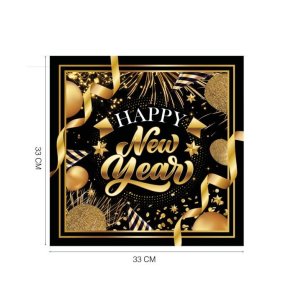 Happy new year servietter - 20 styks -16x16cm 
