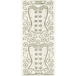 Klar glitter stickers med 2 x corsage