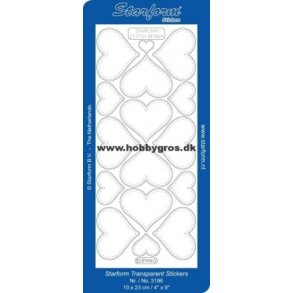 Klare stickers med hjerter