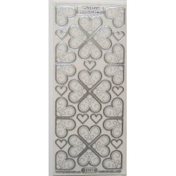 Glitterstickers med hjerter i flere strrelser