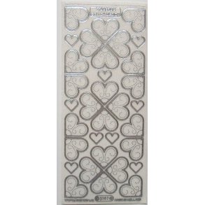 Glitterstickers med hjerter i flere strrelser