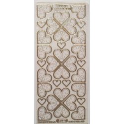 Glitterstickers med hjerter i flere strrelser