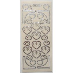 Klare glitterstickers med hjerter og hjrner