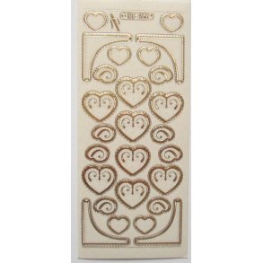 Klare glitterstickers med hjerter og hjrner