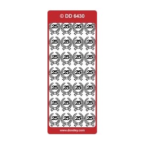 Klbeark med krans m.25 tal indeni slv