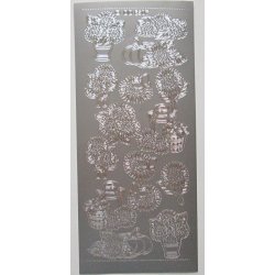 Stickers med blomsterbuketter