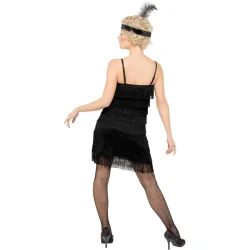 Flapper kjole kort -sort