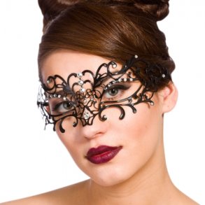 Mask, Filigree -SORT med klara stenar