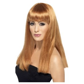 Lang Glamourama paryk i lysebrun